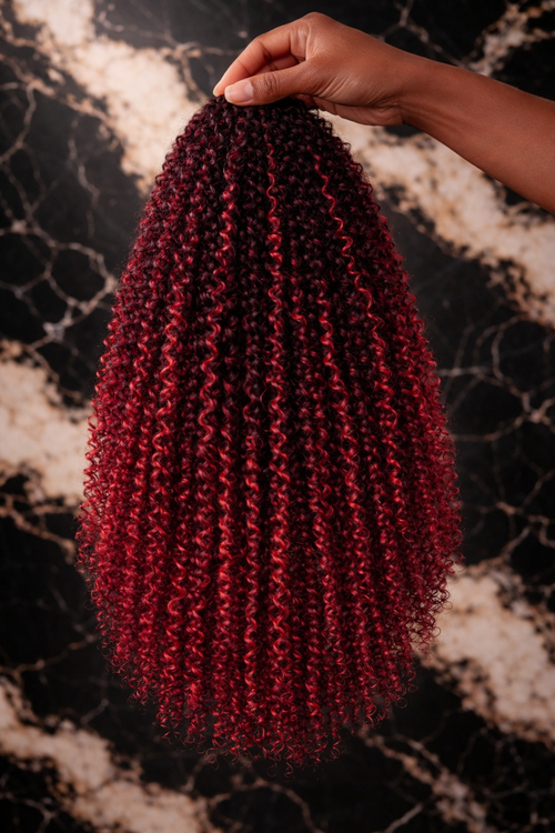 Extension bouclée avec cordon de serrage, style afro