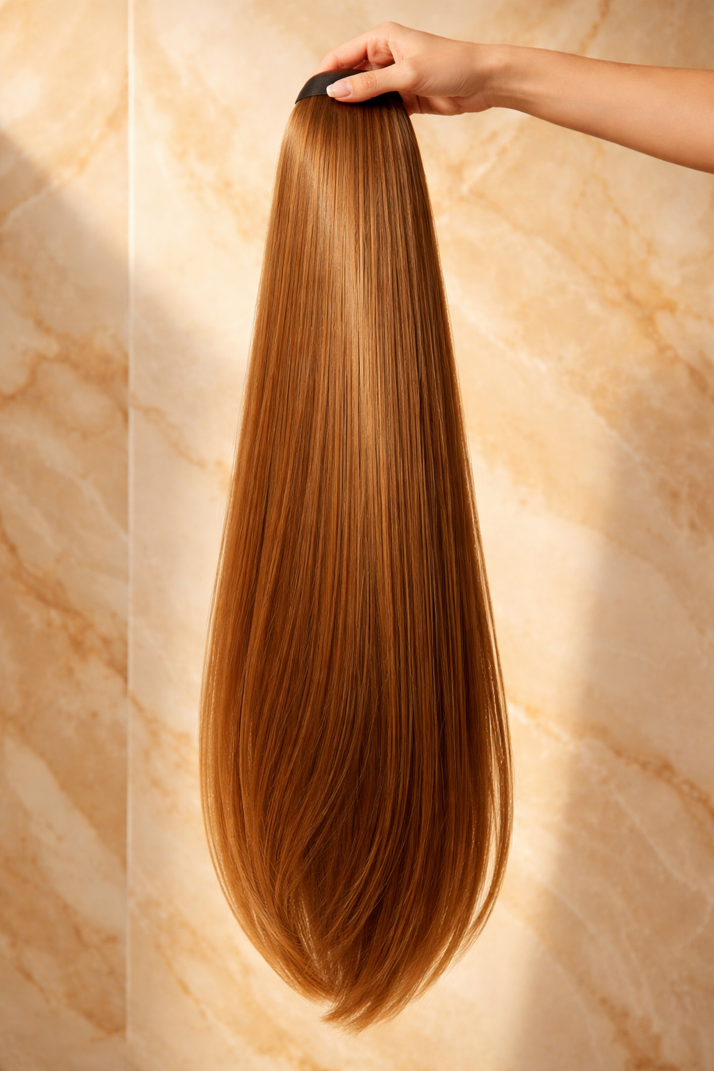 Extensions de queue de cheval synthétiques Yaki raides extra longues de 76 cm (30 pouces)