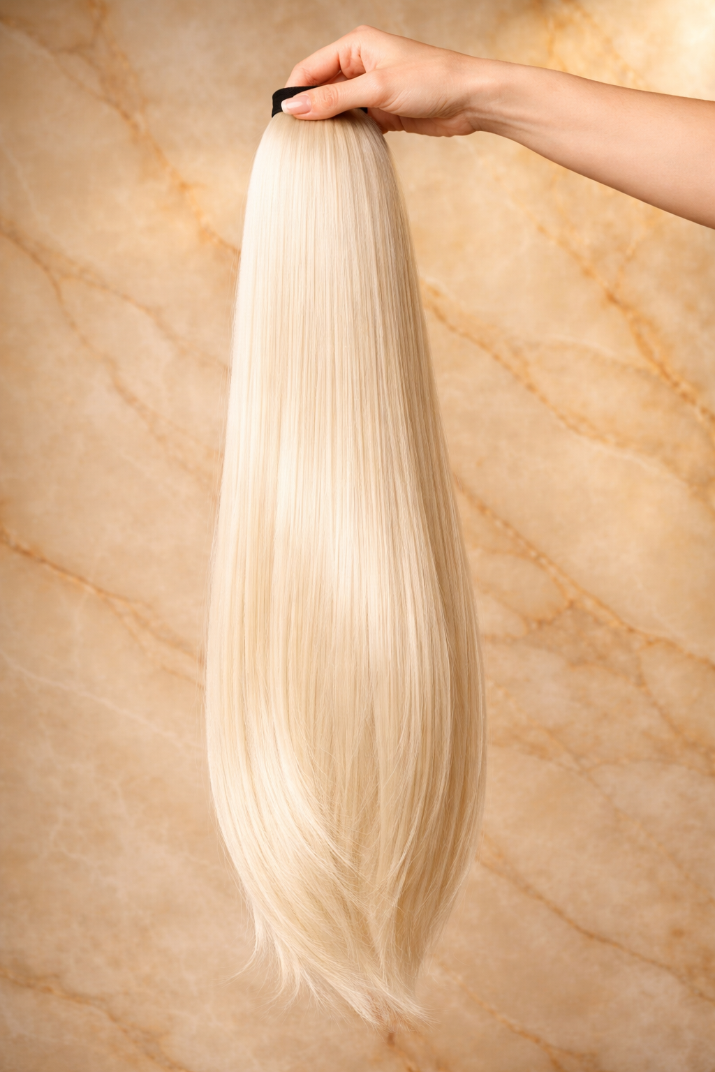 Extensions de queue de cheval synthétiques Yaki raides extra longues de 76 cm (30 pouces)
