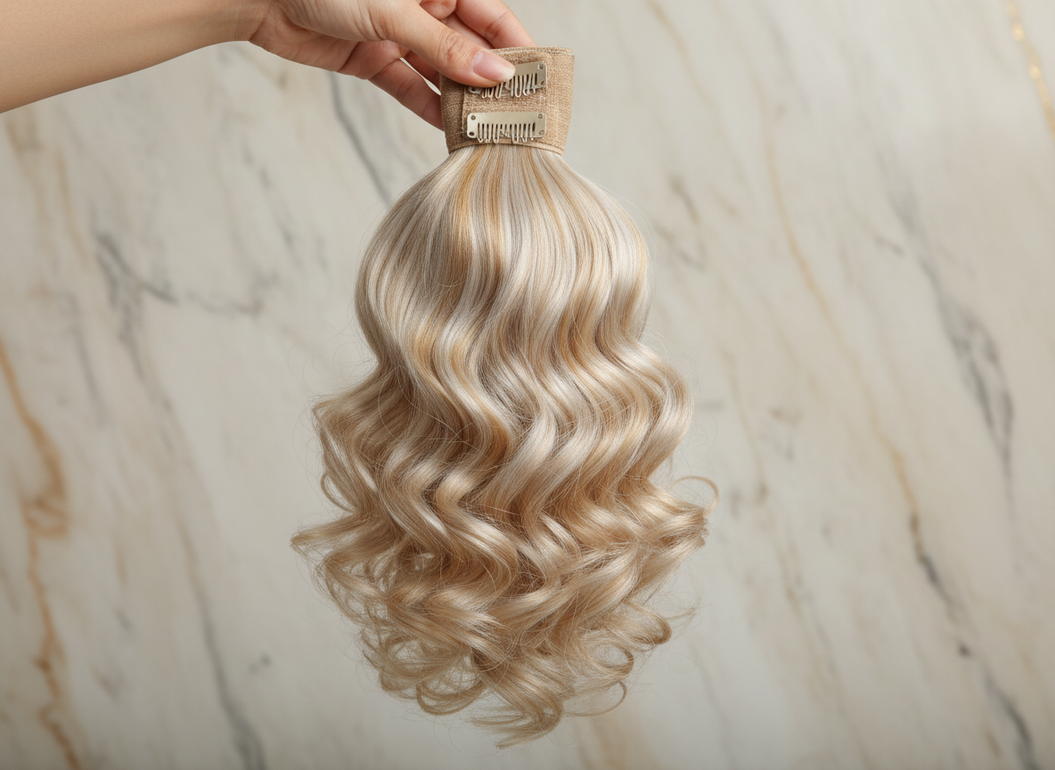 Extension de cheveux synthétiques en queue de cheval, lisse et droite, à clip, style enroulé, 18 pouces