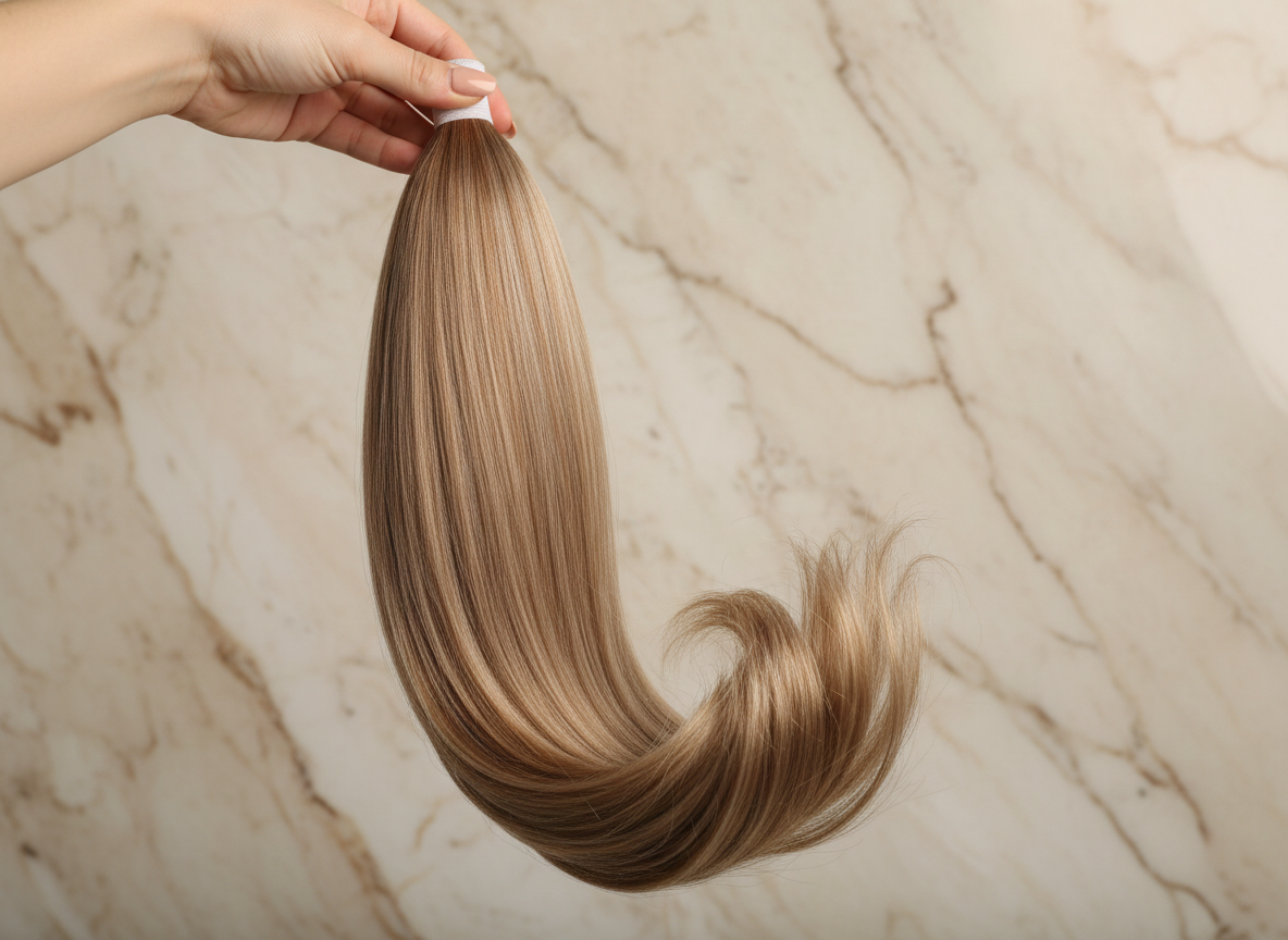 Extension de cheveux synthétiques en queue de cheval, lisse et droite, à clip, style enroulé, 18 pouces