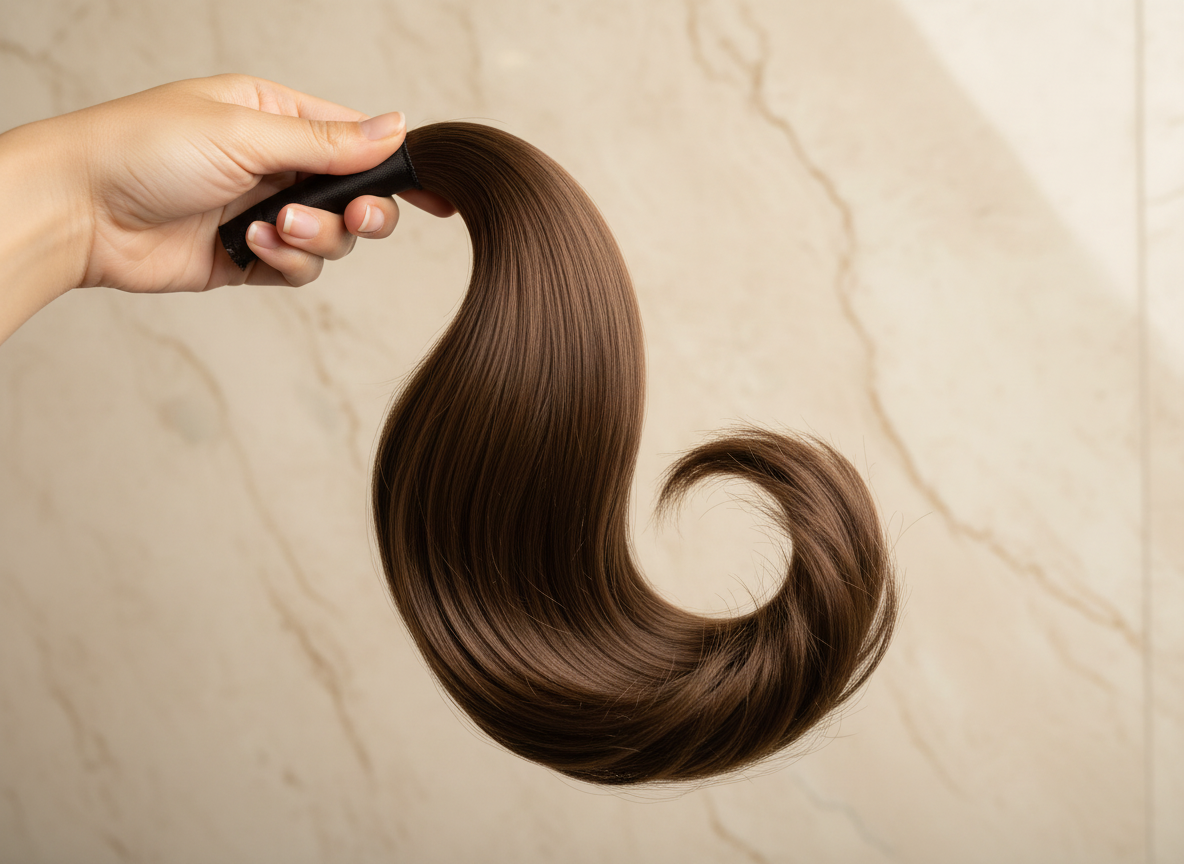 Extension de cheveux synthétiques en queue de cheval, lisse et droite, à clip, style enroulé, 18 pouces