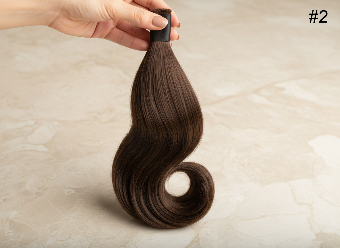 Extension de cheveux synthétiques en queue de cheval, lisse et droite, à clip, style enroulé, 18 pouces