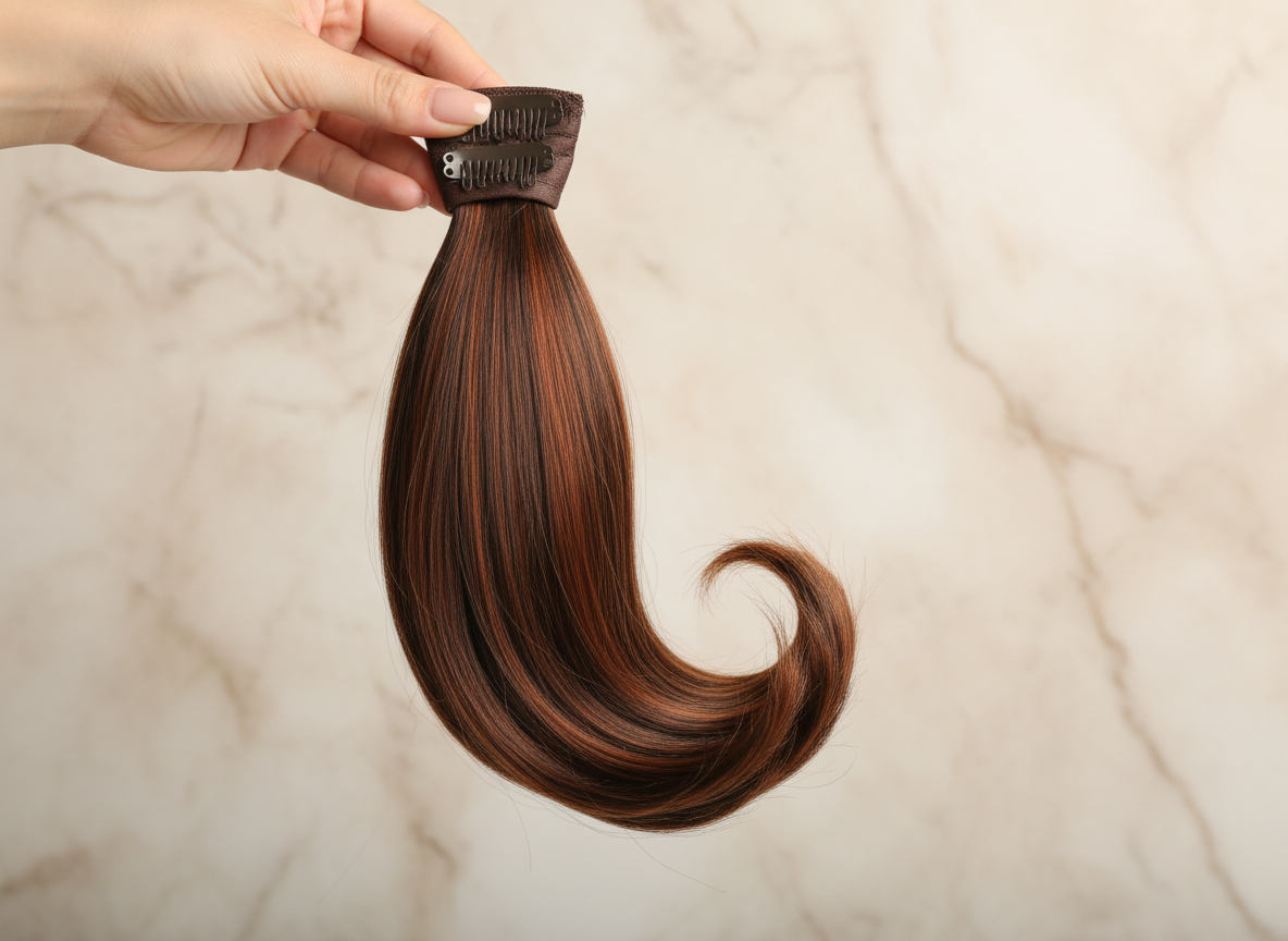 Extension de cheveux synthétiques en queue de cheval, lisse et droite, à clip, style enroulé, 18 pouces