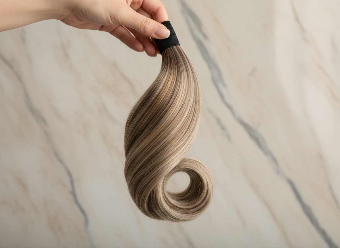 Extension de cheveux synthétiques en queue de cheval, lisse et droite, à clip, style enroulé, 18 pouces